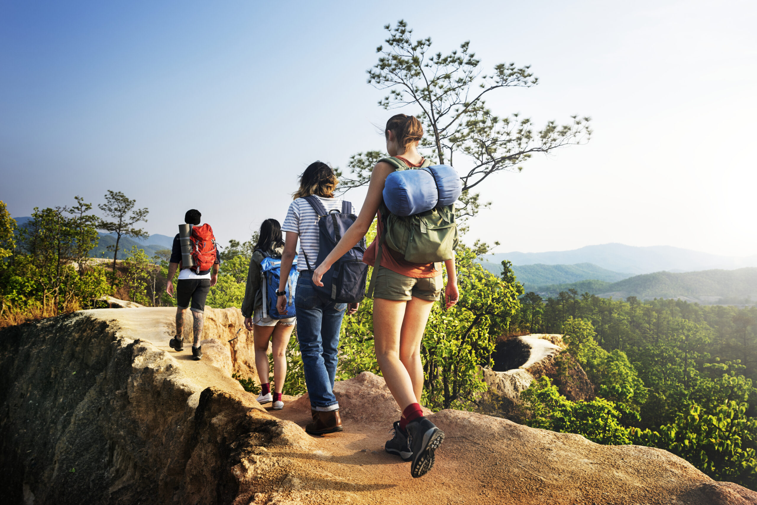 Students walking on campus